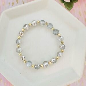 Silver Mirrorball Disco Beaded Bracelet 🪩